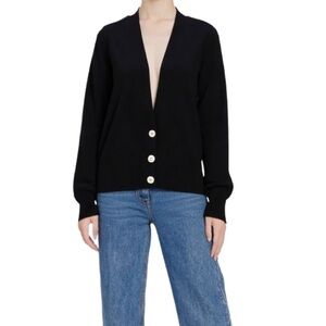 Ports International Vintage Oversized Grandpa Cardigan in Black Size M